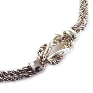 Tiffany Co Double Rope Center Knot Necklace Sterling Silver